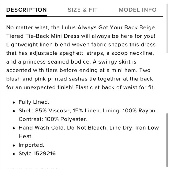 SOLD OFF POSH- Lulus Tie Back “Mini” Dress - Picture 9 of 10